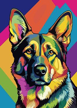 German Shepherd Dog Pop Art by MIROKKU