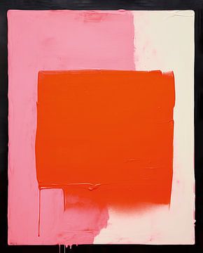 Modern abstract in roze en rood van Studio Allee