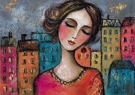 Mecklenburg-Voor-Pommeren Schilderij | Vrouw Oorbellen