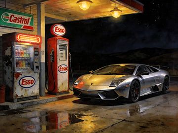 Lamborghini à la station Esso
