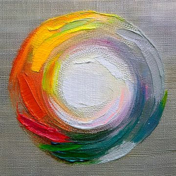 Modern Abstracte - Serie Cirkels op linnen -1 van Studio Pieternel