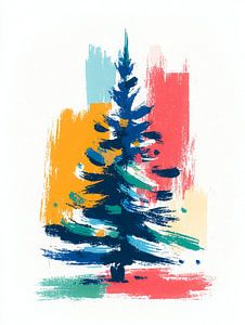 Bold Christmas Tree - Abstrakter Weihnachtsbaum in leuchtenden Farben