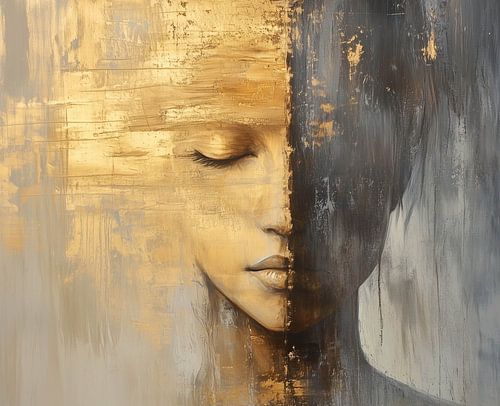 Unbeständigkeit und Gleichgewicht in Gold und Grautönen