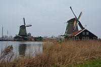 De Hollandse molens van de Zaanse schans 