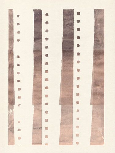 Abstracte geometrische vormen in bruin en wit.