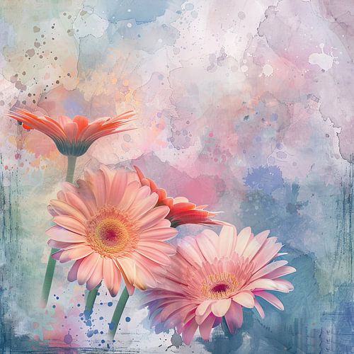 Gerbera aquarel kunst