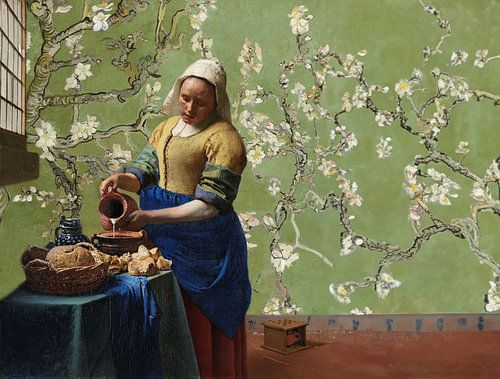 Milkmaid and the almond flowers