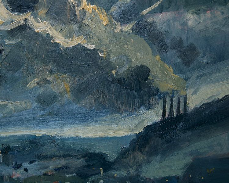 ENCI chimneys by moonlight by Nop Briex