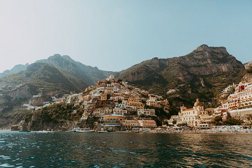 Positano Italien vom Mittelmeer aus | Amalfiküste