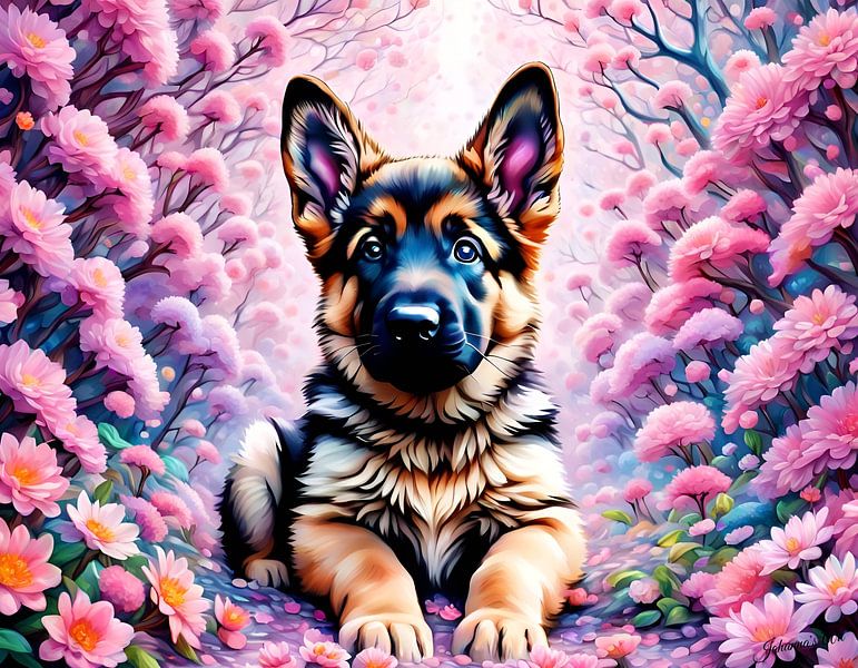 Cute little German Shepherd -3 by Johannas Art Creations