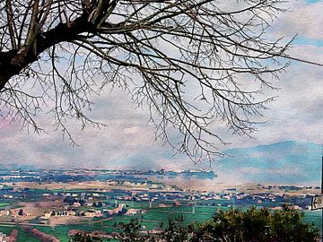 Uitzicht vanaf Panicale richting Castiglione del Lago van Dorothy Berry-Lound
