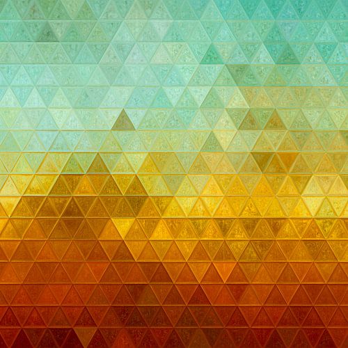 Mozaïek driehoek bruin geel groen #mozaïek