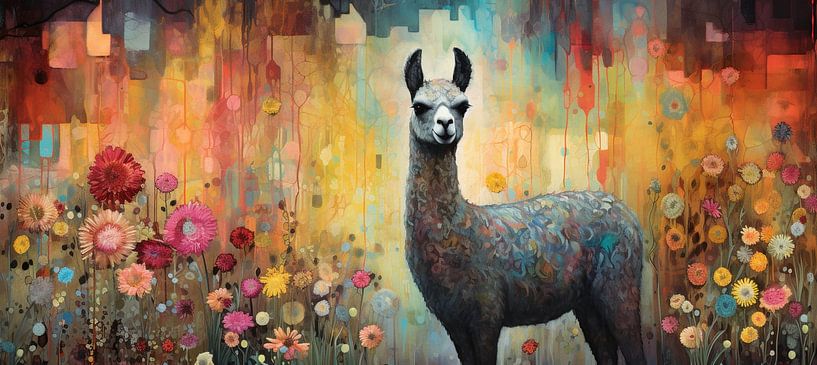 Colourful Lama Scene | Colourful Lama Art by Wonderful Art
