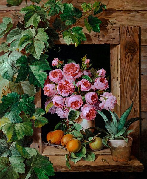 Still Life with Roses and Apricots, Ferdinand Küss by Masterful Masters