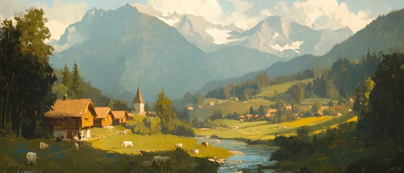 Idyllic mountain landscape by Poster Art Shop