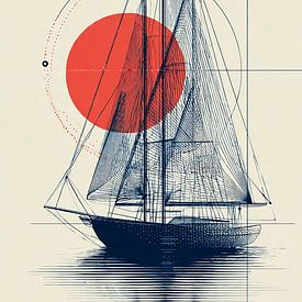 Illustration of a modern sailing boat by Digital Picture Art