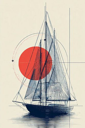 Illustration of a modern sailing boat