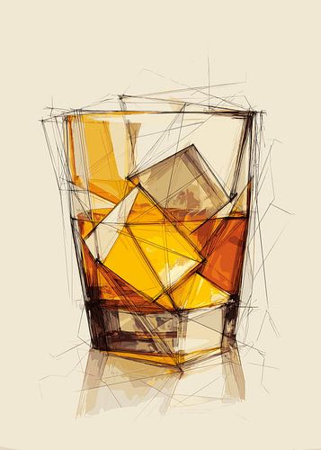 Esquisse abstraite d'un verre à whisky