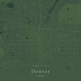 Vintage map of Denver, United States by Prints of Place