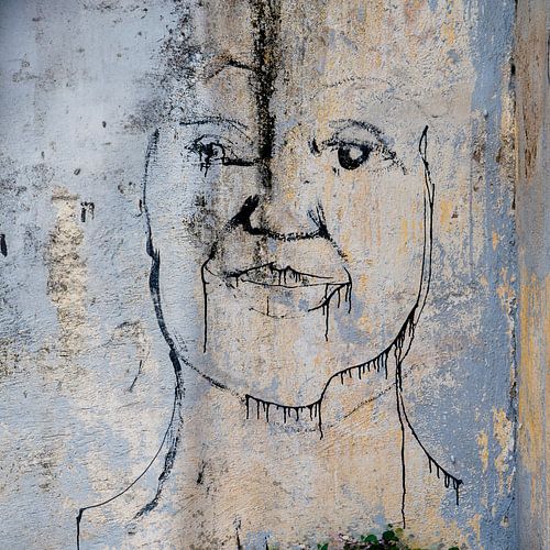Wall drawing of a face