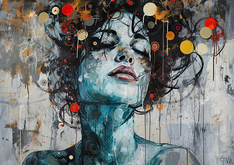 Abstract Female portrait by Eye catching paintings