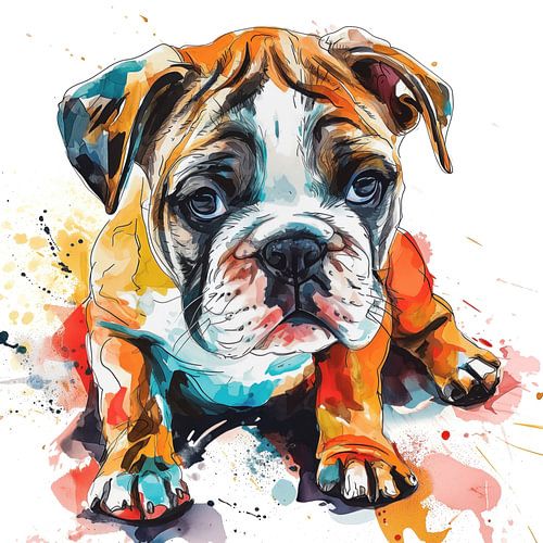Illustratie van een bulldog puppy