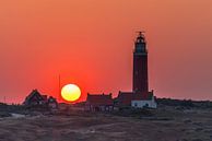 Texel vuurtoren Eierland red sky 03 van Texel360Fotografie Richard Heerschap thumbnail