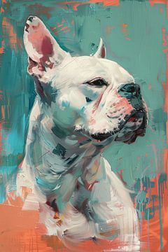 Colourful abstract portrait of a dog by Art & Soul Creations