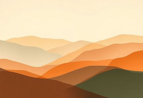 Serene woestijn-berglagen - een verloop van aardetinten en rust