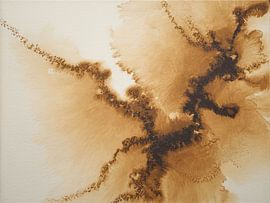 Abstract Watercolor Texture in Warm Ochre and Sienna Tones by Alfonz