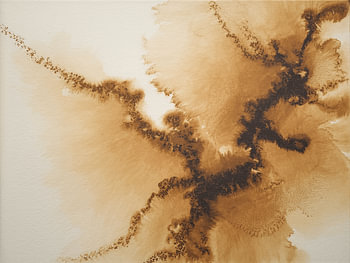 Abstract Watercolor Texture in Warm Ochre and Sienna Tones