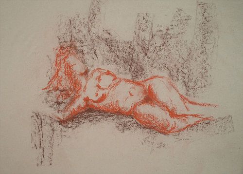 Femme nue . Dessiné à la main