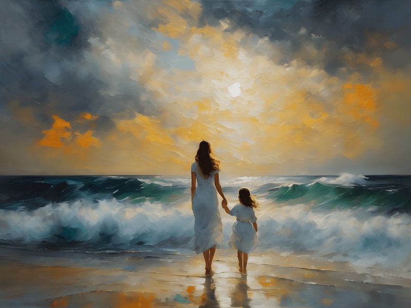 Being together a portrait of mother and daughter by Jolique Arte
