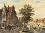 View of the canal at Hasselt, Cornelis Springer by Masterful Masters thumbnail