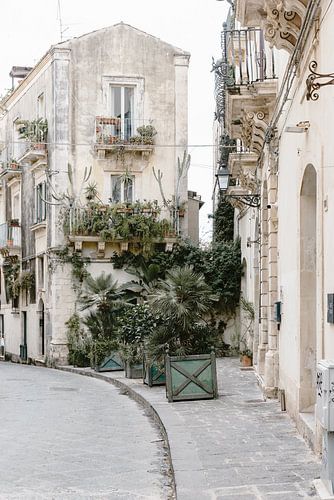 Eine botanische Straßenszene in Italien