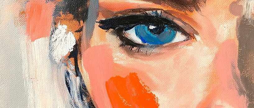 Augenblick der Farben – Ausdrucksstarke Portraitstudie von Poster Art Shop