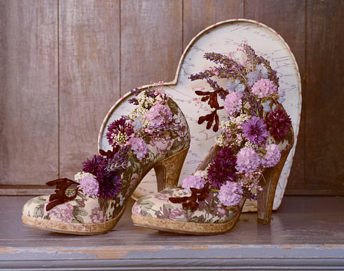 Floral high heels