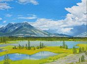 Jasper river,  Icefields Parkway, Canada. acrylschilderij van Marlies Huijzer van Martin Stevens thumbnail
