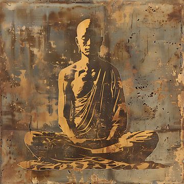 Buddhist in Schneiderei mit Lotosblume von Lauri Creates