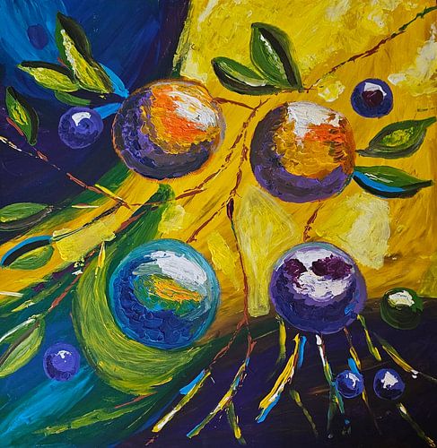 Fruits magiques en ombre et lumière