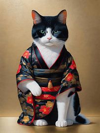 Maneki-neko Cat by Jolique Arte