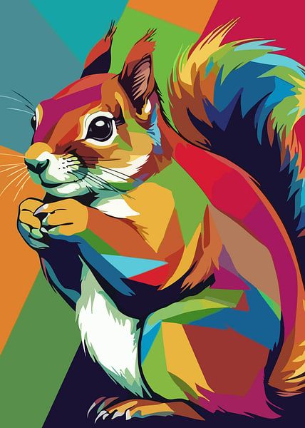 Rotes Eichhörnchen Pop Art von MIROKKU