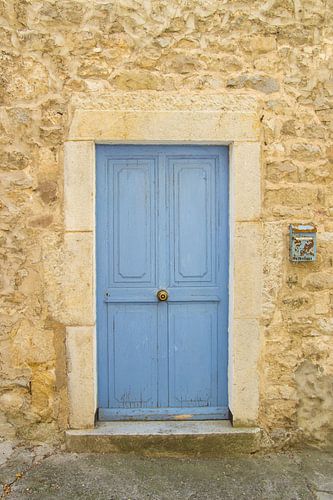 Blue French door