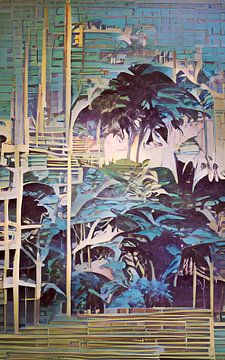 tropisch woud nr 8b - UKIYO-e van Pia Schneider