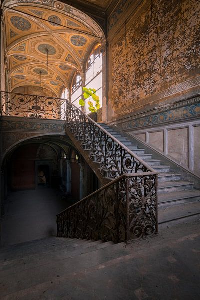 Stairs in abandoned villa by Dafne Op 't Eijnde