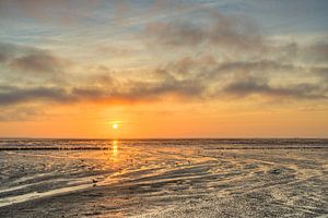 Wattenmeer auf Amrum bei Sonnenaufgang