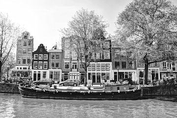 Jordaan Brouwersgracht  Amsterdamse Grachten Nederland Zwart-Wit