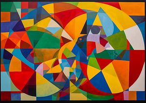 Geometrisch abstract cirkels en driehoeken van Jan Bechtum
