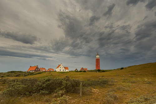 Texel Lighthouse beneath a threatening sky