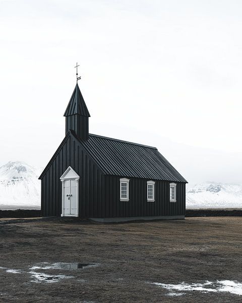 Zwarte Kerk in Ijsland (Búðakirkja) van Michiel Dros